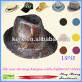 LSF45 Wholesale Custon Design Tissu Fedora cowboy panama chapeau panama